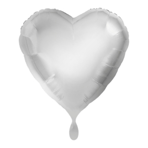 Herz Folienballon 43cm – Silber glänzend