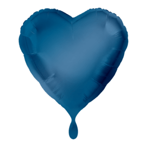 Herz Folienballon 43cm – Dunkelblau glänzend