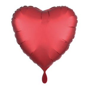 Herz Folienballon 43cm – Rot matt