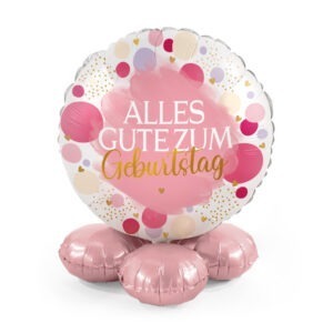 Ballon Bouquet „Alles Gute zum Geburtstag“ Rosa 43 cm – Geburtstags Ballon für Mottopartys, mit Luft befüllbar