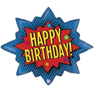 Superhelden Sprechblase Happy Birthday! 74cm
