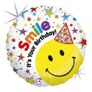 Smiley Happy Birthday holographisch 43cm