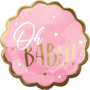 Folienballon Rosa “Oh Baby” 55cm