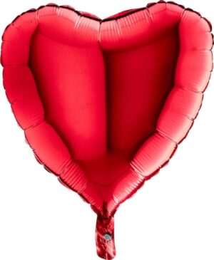 Herz Folienballon 43cm – Rot glänzend
